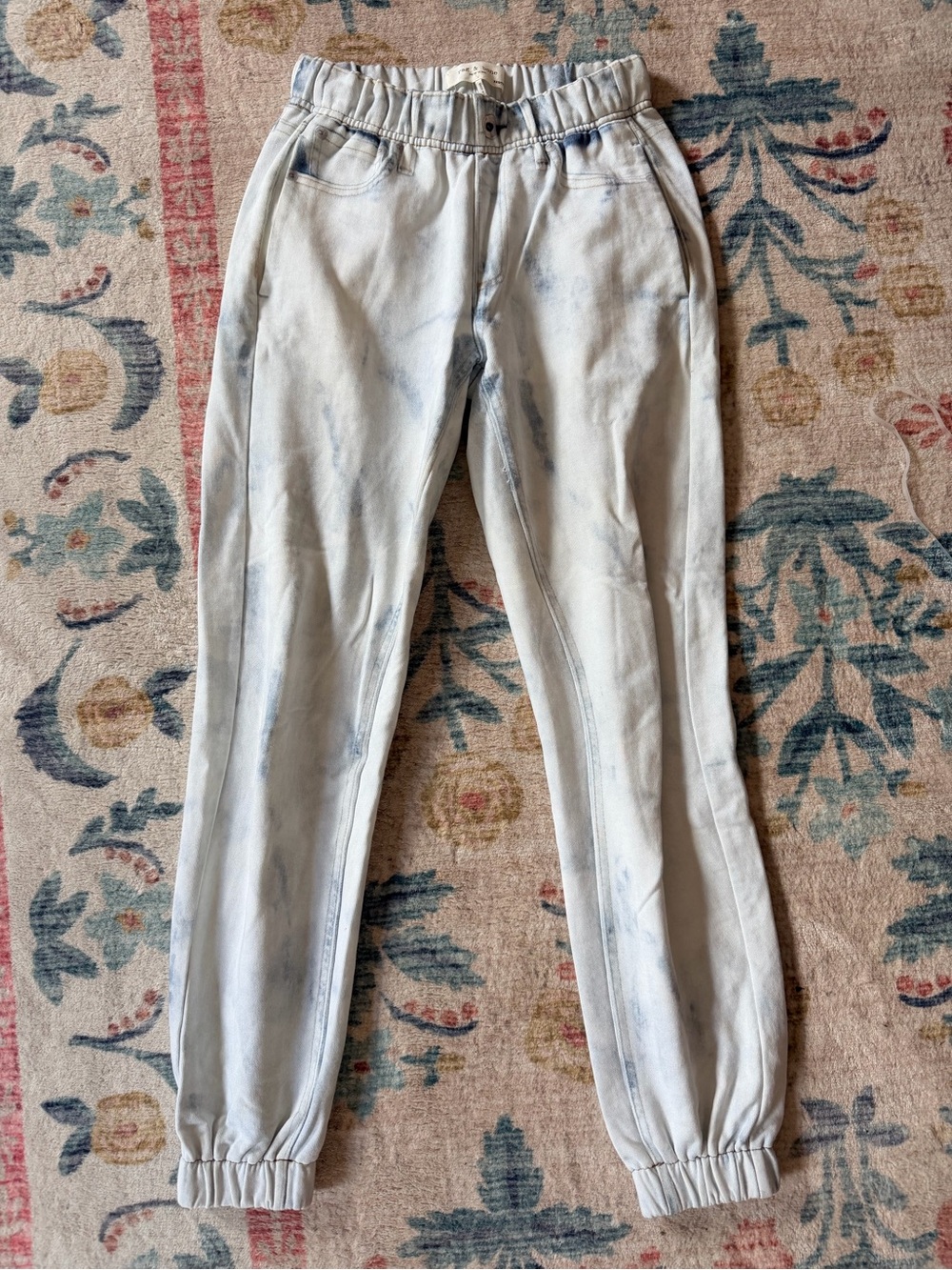 rag & bone light blue tie-dye jogger jeans
